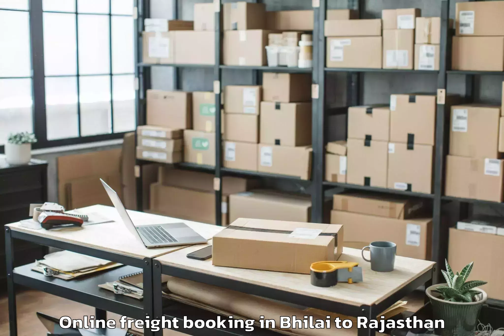 Reliable Bhilai to Chhoti Sadri Online Freight Booking